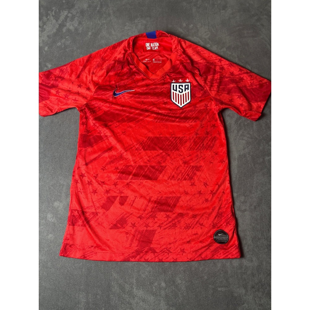 Nike USWNT 2019 Away Soccer Jersey Red Stars Stripes AJ4398-657 Womens Small